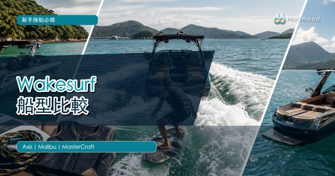 Wakesurf船型比較封面，展示滑水船、船尾浪和香港海上滑水活動