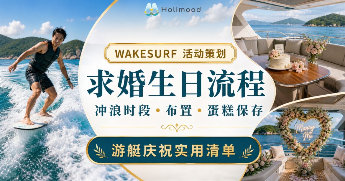 Wakesurf 求婚生日活动策划：西贡游艇、冲浪者、生日蛋糕和浪漫布置