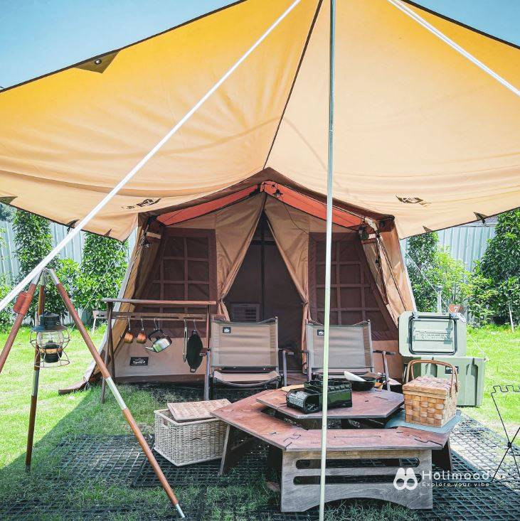 AutoCamper 【Japanese Vintage Camping Style】 Ogawa Glazed Window Khaki Tent Package (2 pax) 16