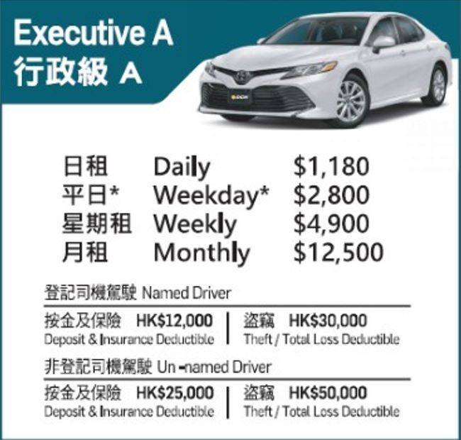 DCH Mobility Car Rent x Holimood Promotion 【五年內新車】Toyota Camry - 穩定耐用5人車  (日租) 1