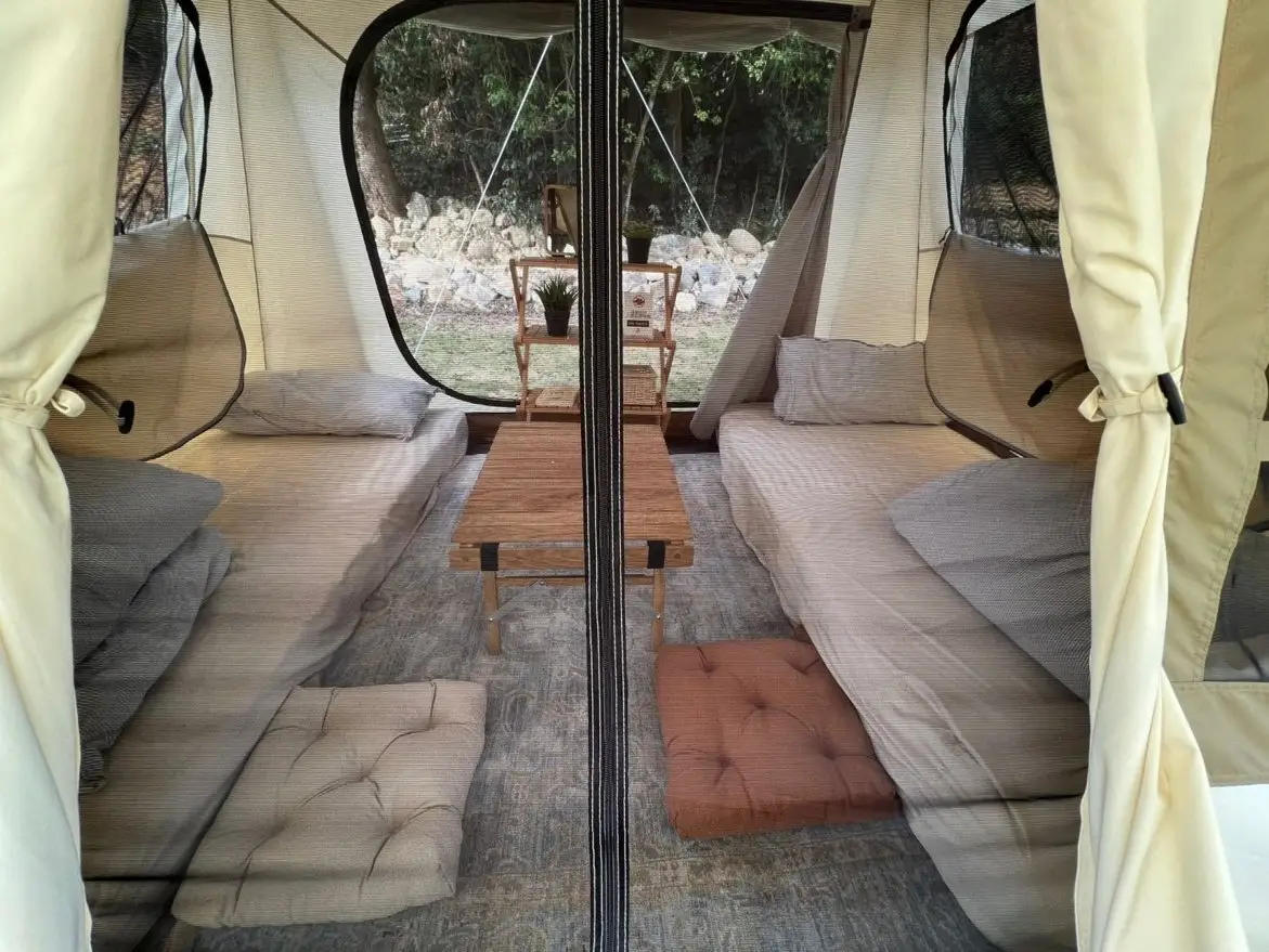 AutoCamper香港汽車露營 【日系復古露營風】 Ogawa 格紋窗精致別墅級白色帳蓬套票(2人) 6