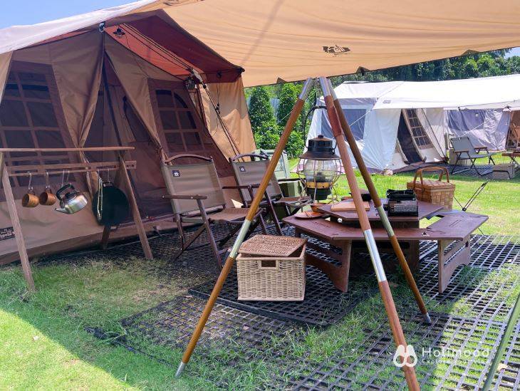 AutoCamper 【Japanese Vintage Camping Style】 Ogawa Glazed Window Khaki Tent Package (2 pax) 17